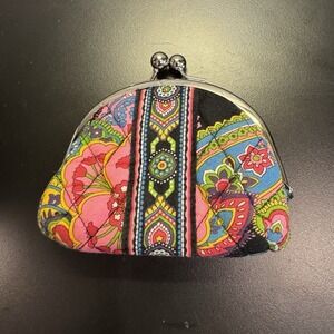 Vera Bradley Rhythm Toucan Party Double Kiss Kisslock Coin Purse